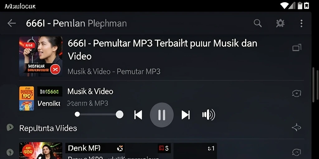 Tampilan antarmuka utama 666I dengan fitur Pemutar MP3 yang intuitif.