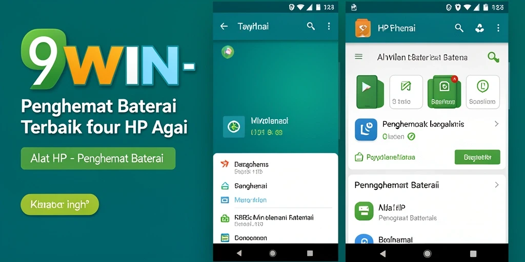 Antarmuka sederhana dan fungsional dari 9WIN untuk penghemat baterai.