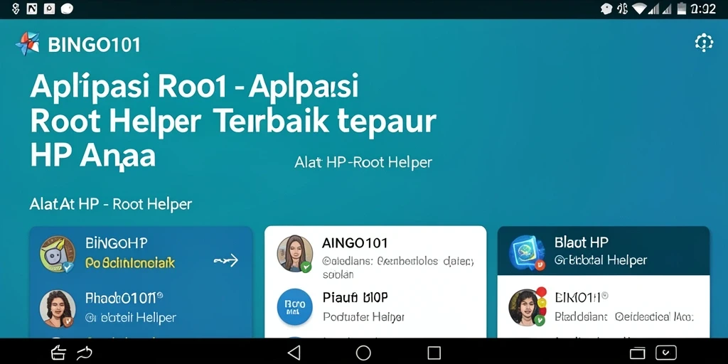 Antarmuka BINGO101 yang sederhana dan intuitif untuk Root Helper.