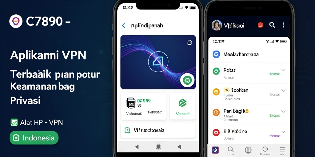 Tampilan antarmuka aplikasi C7890 dengan fitur VPN yang sederhana.