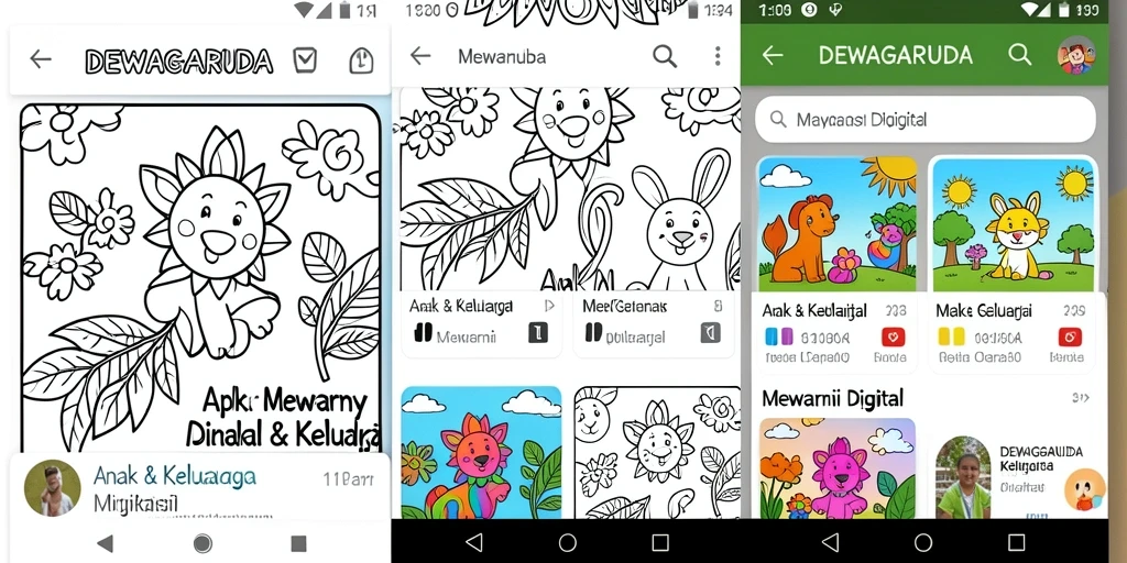 Antarmuka pengguna DEWAGARUDA yang menarik untuk mewarnai digital.