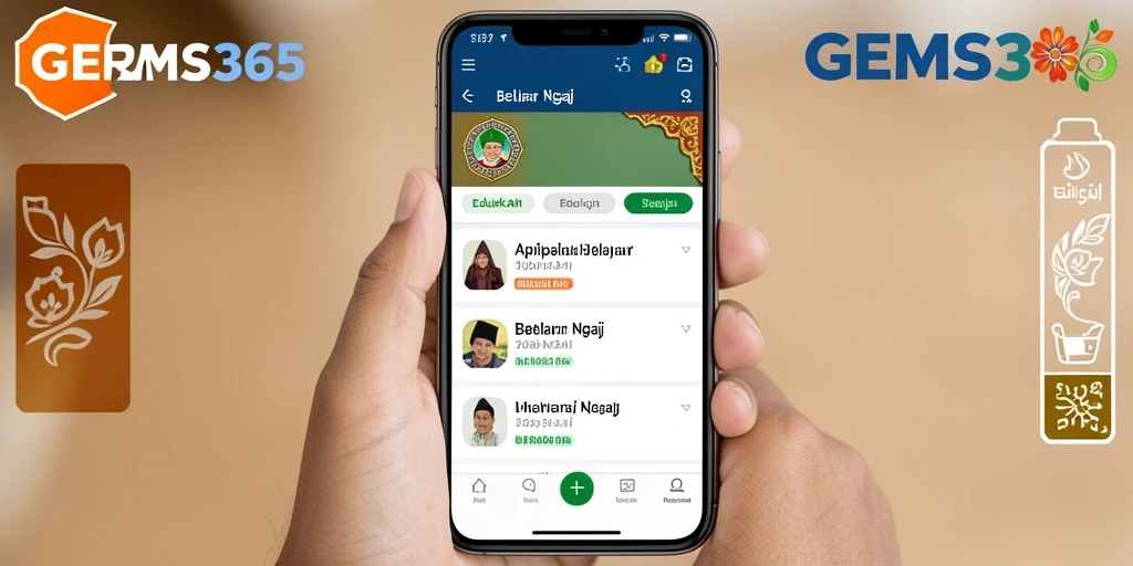 Tampilan antarmuka GEMS365 yang mendukung belajar ngaji.