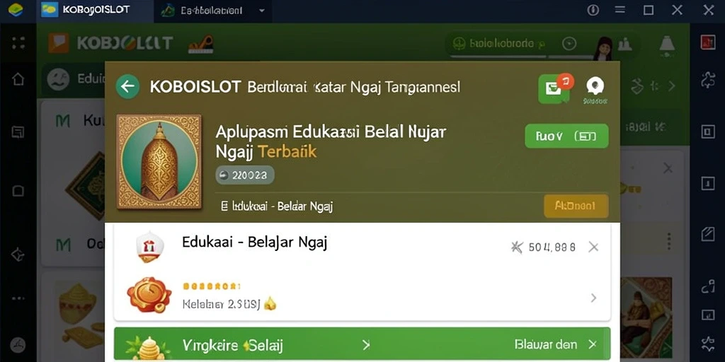 Antarmuka menarik KOBOISLOT untuk belajar Ngaji.