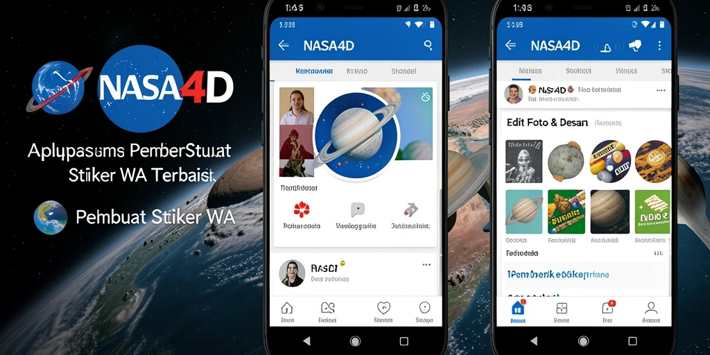 Antarmuka pengguna NASA4D untuk Pembuat Stiker WA yang intuitif dan menarik.