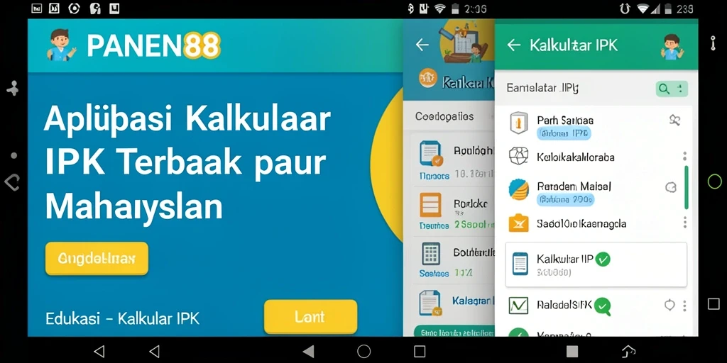 Antarmuka aplikasi PANEN88 untuk Kalkulator IPK yang mudah digunakan.
