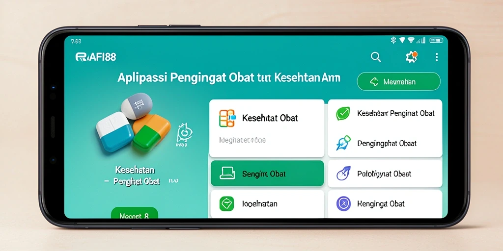 Tampilan antarmuka aplikasi RAFI88 untuk pengingat obat yang efisien.