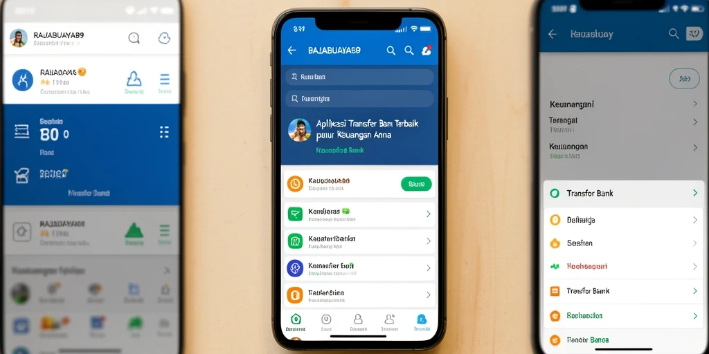 Antarmuka aplikasi RAJABUAYA89 yang mudah digunakan untuk transfer bank.