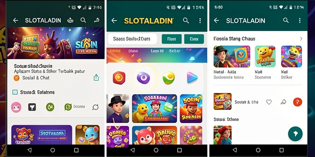 Tampilan antarmuka SLOTALADIN dengan berbagai stiker menarik.